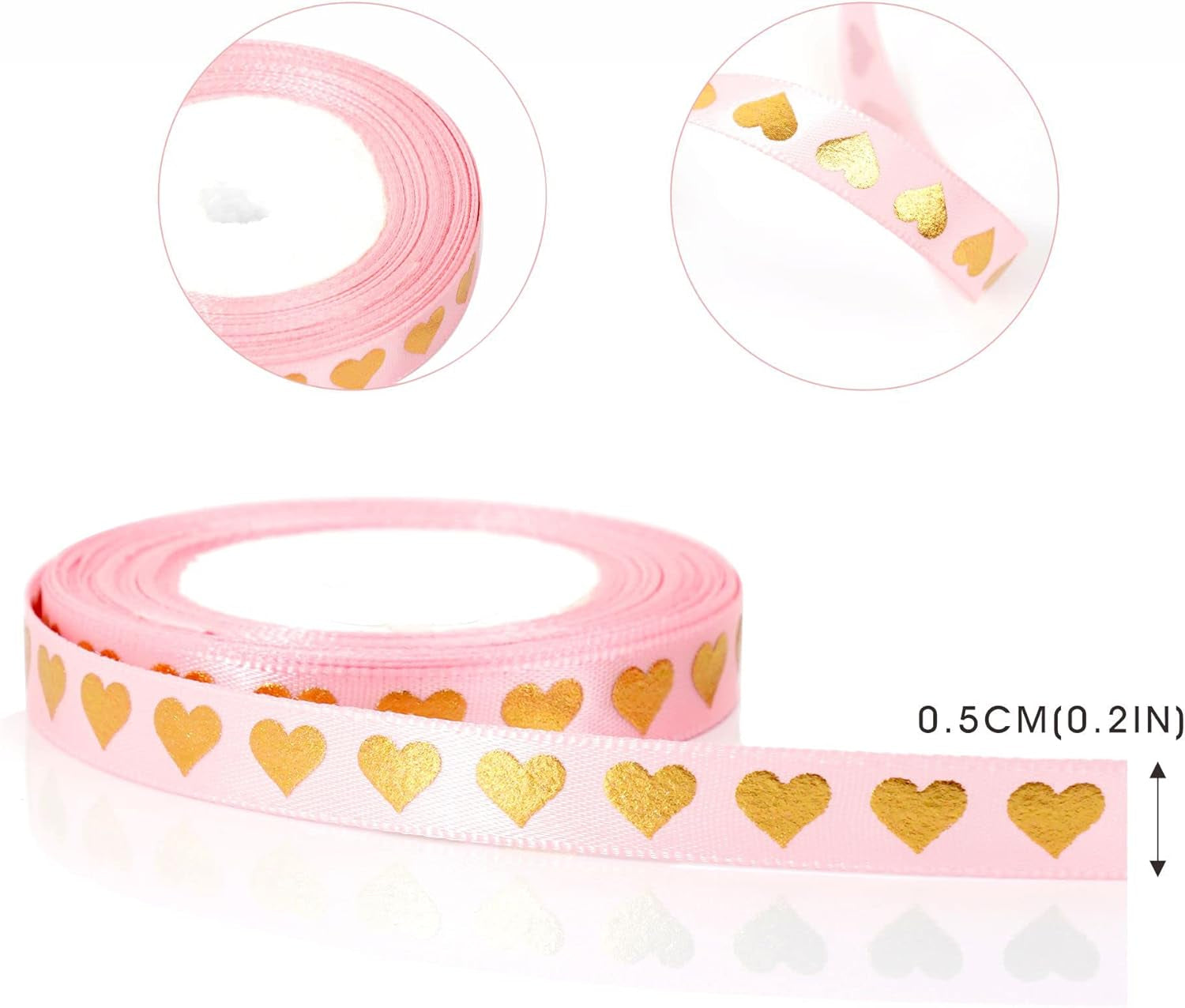 8 Rolls Valentine'S Heart Ribbons - Satin, Red, 3/8IN*110YD, Valentines Curling Wrapping Ribbons in Bulk DIY Craft Supplies Valentines Decorations Gift Ribbon