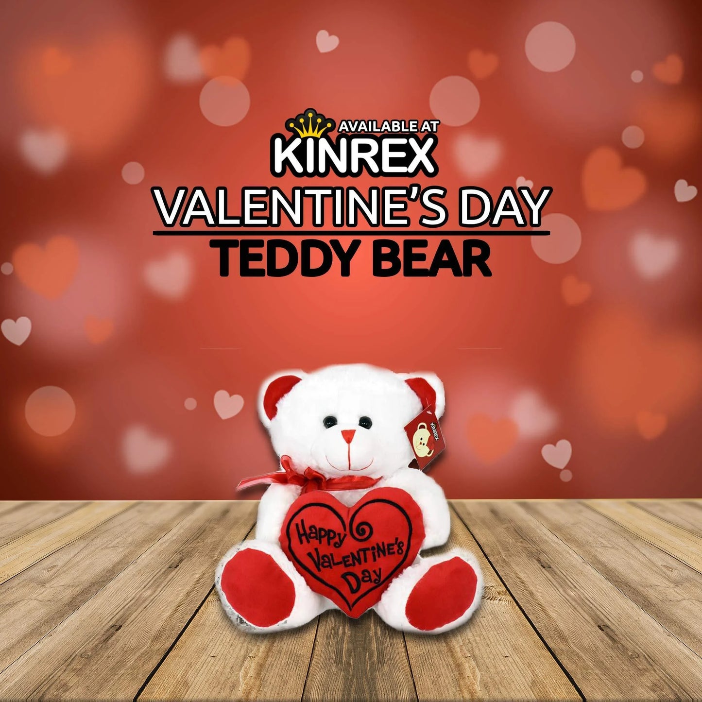 Happy Valentine’S Day Stuffed Teddy Bear- Teddy Bear to Gift for Valentine’S Day for Couples- White Valentines Teddy Bear with Heart Pillow - 11.81” / 30 Cm.
