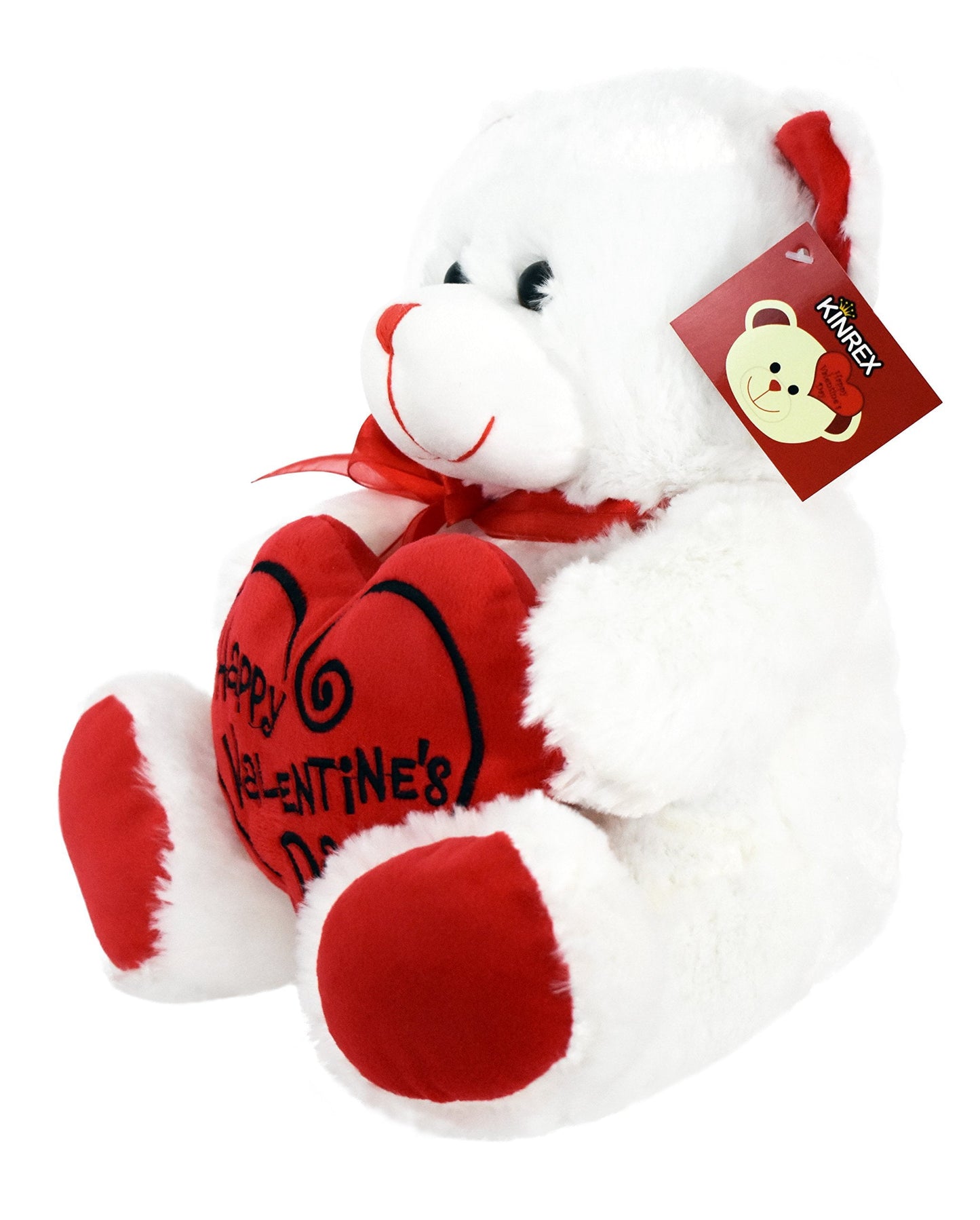 Happy Valentine’S Day Stuffed Teddy Bear- Teddy Bear to Gift for Valentine’S Day for Couples- White Valentines Teddy Bear with Heart Pillow - 11.81” / 30 Cm.
