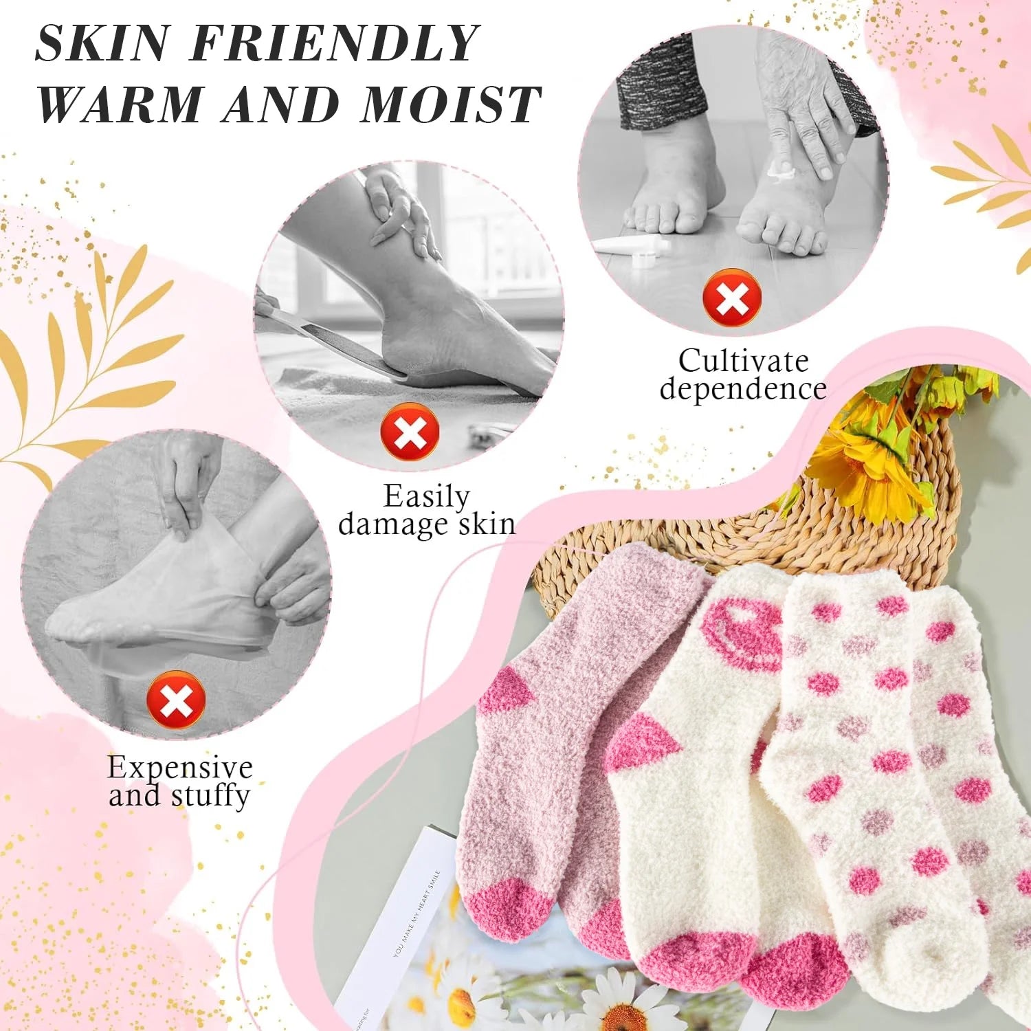 3 Pairs Women Fuzzy Socks, Pink Fluffy Comfy Socks for Women Mothers Day Mom Gifts